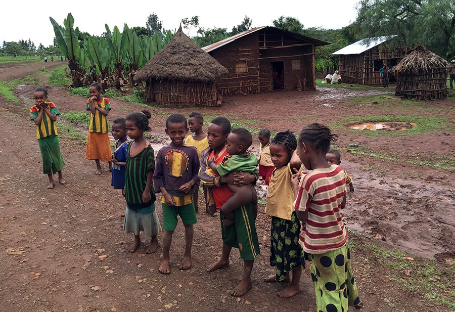 Children in Zefine, where Nuru Ethiopia has its offices