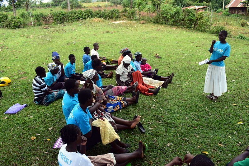 Nuru Kenya Health Volunteer Leader training Nyatira women group members on exclusive breasting during the World Breastfeeding week
