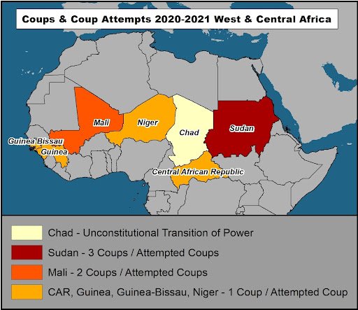 map of coups and coups attempts